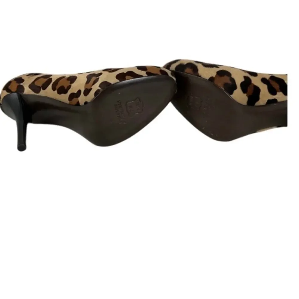 STUART WEITZMAN Stiletto Pump Pipespy Peep Toe Leopard Calf Hair BRAND NEW sz 7
